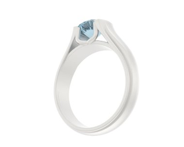 Nişan yüzüğü beyaz arkaplanda izole edildi