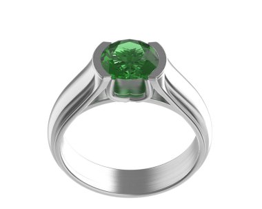 Nişan yüzüğü beyaz arkaplanda izole edildi