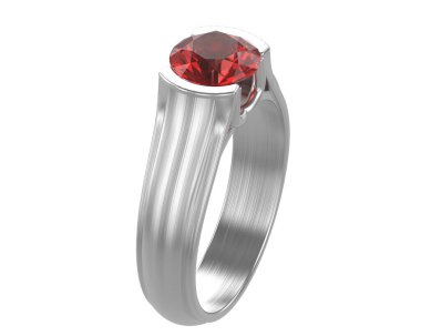 Nişan yüzüğü beyaz arkaplanda izole edildi