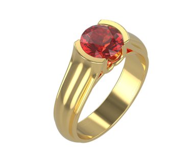 Nişan yüzüğü beyaz arkaplanda izole edildi