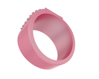  Beyaz arkaplanda elmaslar olan bir yüzük. 3d oluşturma