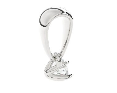 Beyaz arka planda elması olan bir kurnaz. 3d oluşturma