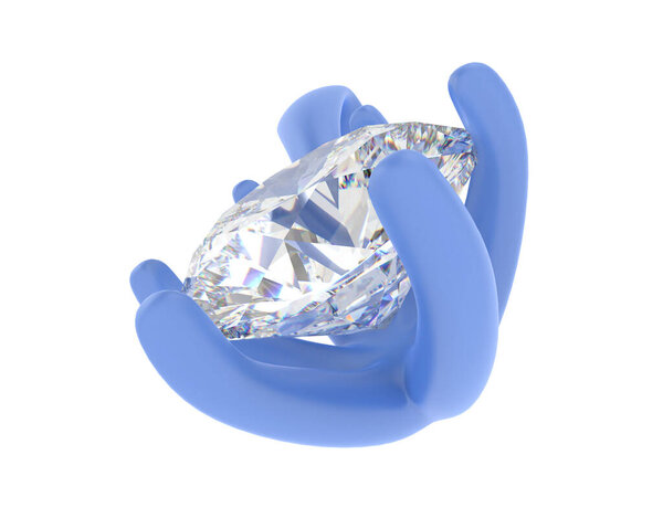 pedant with diamond on a white background. 3d rendering