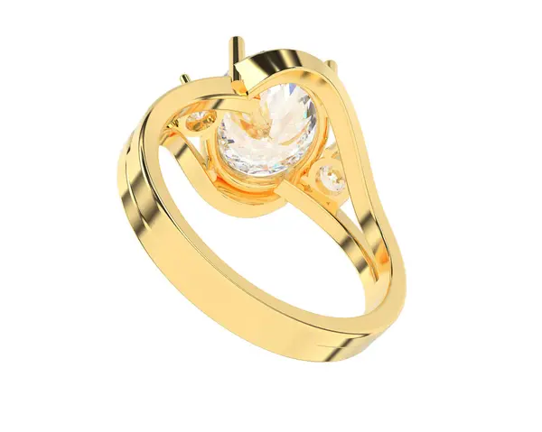 Engagement Diamond Ring Isolated White Background — Stock Photo, Image