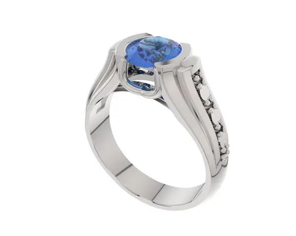Engagement Diamond Ring Isolated White Background — Stock Photo, Image