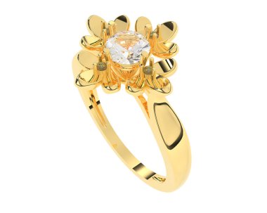  Beyaz bir arka planda halka. 3d oluşturma