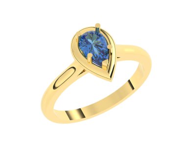 Nişan yüzüğü beyaz arkaplanda izole edildi