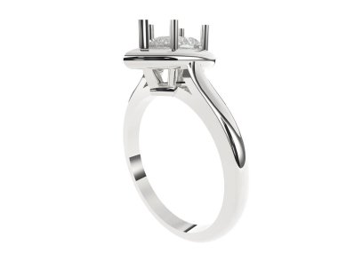 Nişan yüzüğü beyaz arkaplanda izole edildi