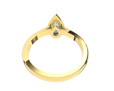 Nişan yüzüğü beyaz arkaplanda izole edildi