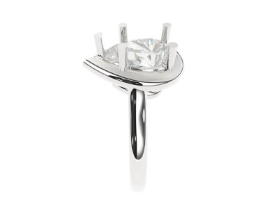 Nişan yüzüğü beyaz arkaplanda izole edildi