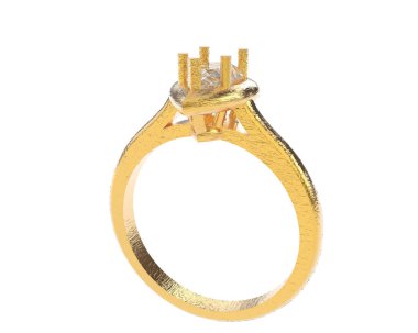 Nişan yüzüğü beyaz arkaplanda izole edildi