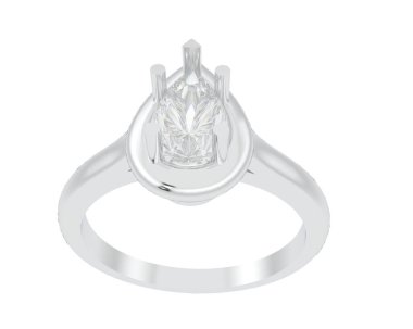 Nişan yüzüğü beyaz arkaplanda izole edildi