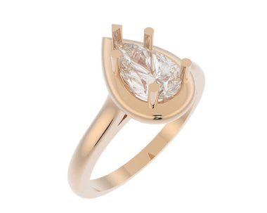 Nişan yüzüğü beyaz arkaplanda izole edildi