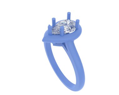 Nişan yüzüğü beyaz arkaplanda izole edildi