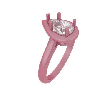 Nişan yüzüğü beyaz arkaplanda izole edildi