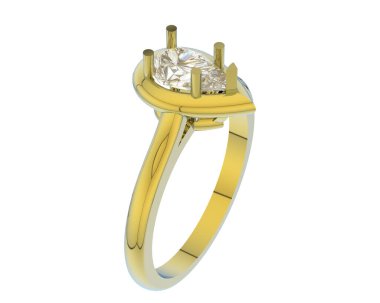 Nişan yüzüğü beyaz arkaplanda izole edildi