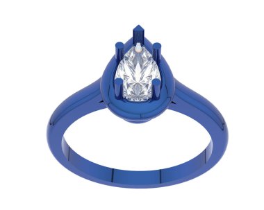 Nişan yüzüğü beyaz arkaplanda izole edildi