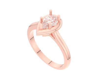 Nişan yüzüğü beyaz arkaplanda izole edildi