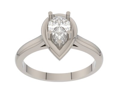 Nişan yüzüğü beyaz arkaplanda izole edildi