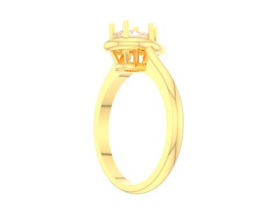 Nişan yüzüğü beyaz arkaplanda izole edildi