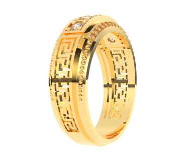 Nişan yüzüğü beyaz arkaplanda izole edildi