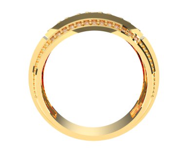 Nişan yüzüğü beyaz arkaplanda izole edildi