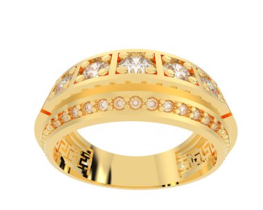 Nişan yüzüğü beyaz arkaplanda izole edildi