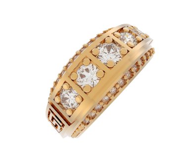 Nişan yüzüğü beyaz arkaplanda izole edildi