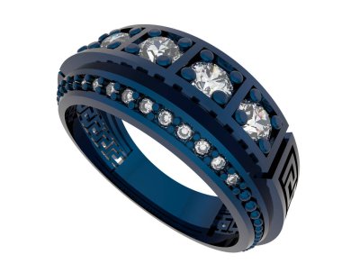 Nişan yüzüğü beyaz arkaplanda izole edildi