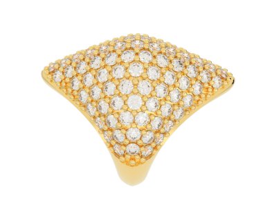  beyaz zemin üzerine Pırlantalı yüzük.