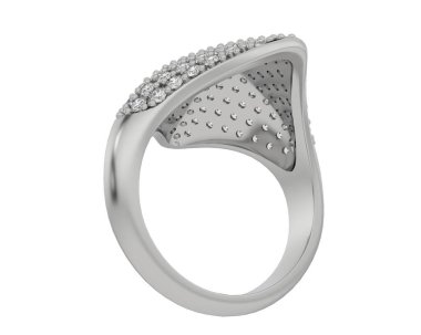  beyaz zemin üzerine Pırlantalı yüzük.