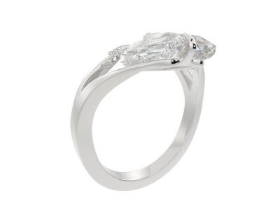 Nişan yüzüğü beyaz arka plan üzerinde izole