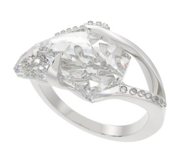 Nişan yüzüğü beyaz arka plan üzerinde izole