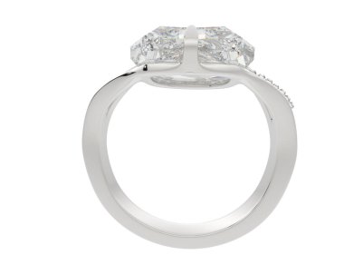 Nişan yüzüğü beyaz arka plan üzerinde izole