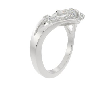 Nişan yüzüğü beyaz arka plan üzerinde izole