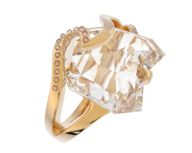 Nişan yüzüğü beyaz arka plan üzerinde izole