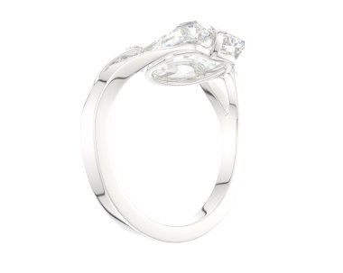 Nişan yüzüğü beyaz arka plan üzerinde izole