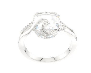 Nişan yüzüğü beyaz arka plan üzerinde izole