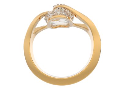 Nişan yüzüğü beyaz arka plan üzerinde izole