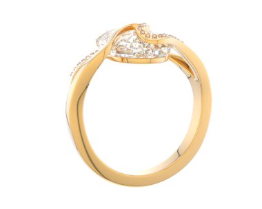 Nişan yüzüğü beyaz arka plan üzerinde izole