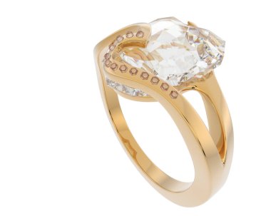 Nişan yüzüğü beyaz arka plan üzerinde izole