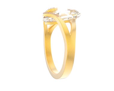 Nişan yüzüğü beyaz arka plan üzerinde izole