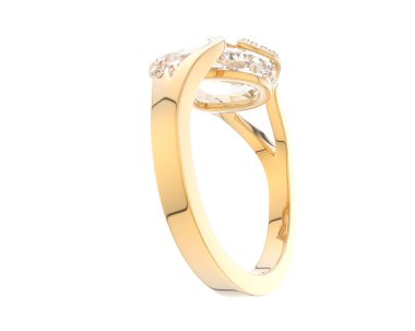 Nişan yüzüğü beyaz arka plan üzerinde izole