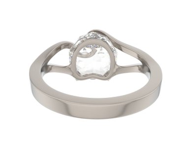 Nişan yüzüğü beyaz arka plan üzerinde izole