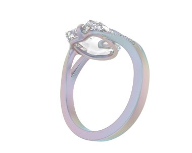 Nişan yüzüğü beyaz arka plan üzerinde izole