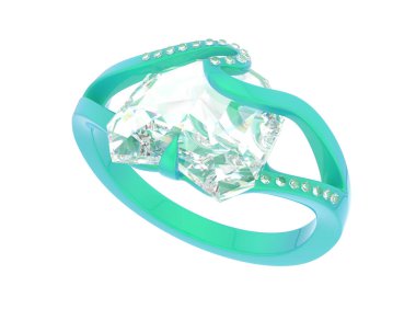 Nişan yüzüğü beyaz arka plan üzerinde izole