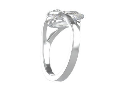 Nişan yüzüğü beyaz arka plan üzerinde izole