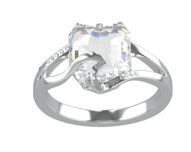 Nişan yüzüğü beyaz arka plan üzerinde izole