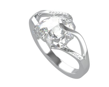 Nişan yüzüğü beyaz arka plan üzerinde izole