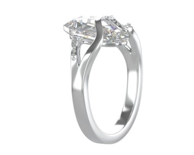 Nişan yüzüğü beyaz arka plan üzerinde izole